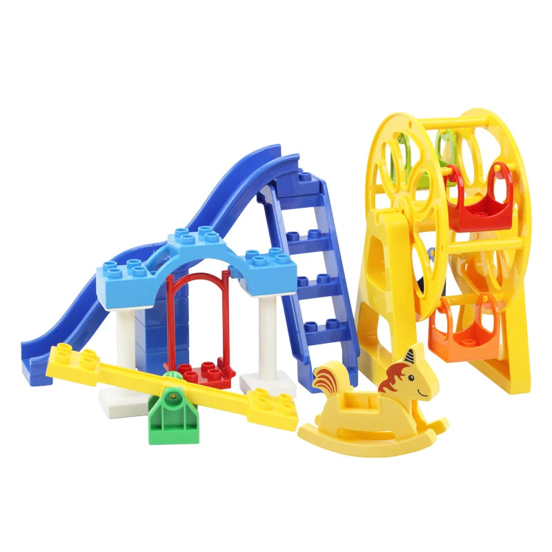 Big Building Blocks Playground Pipeline Parts Slide Ladder Swing Compatible Bricks Sets Baby Assemble Education Montessori Toys