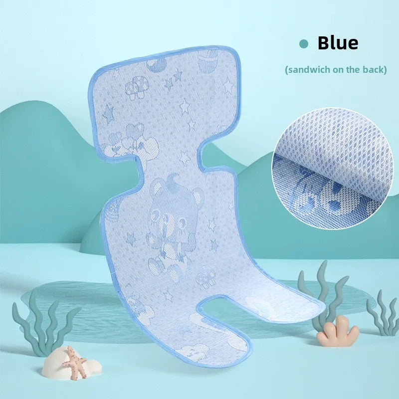 1PC Baby Stroller Cooling Mat Ice Silk Reclining Mat Cushion Baby Dining Chair Cooling Mat Summer Safety Seat Sleeping Mat