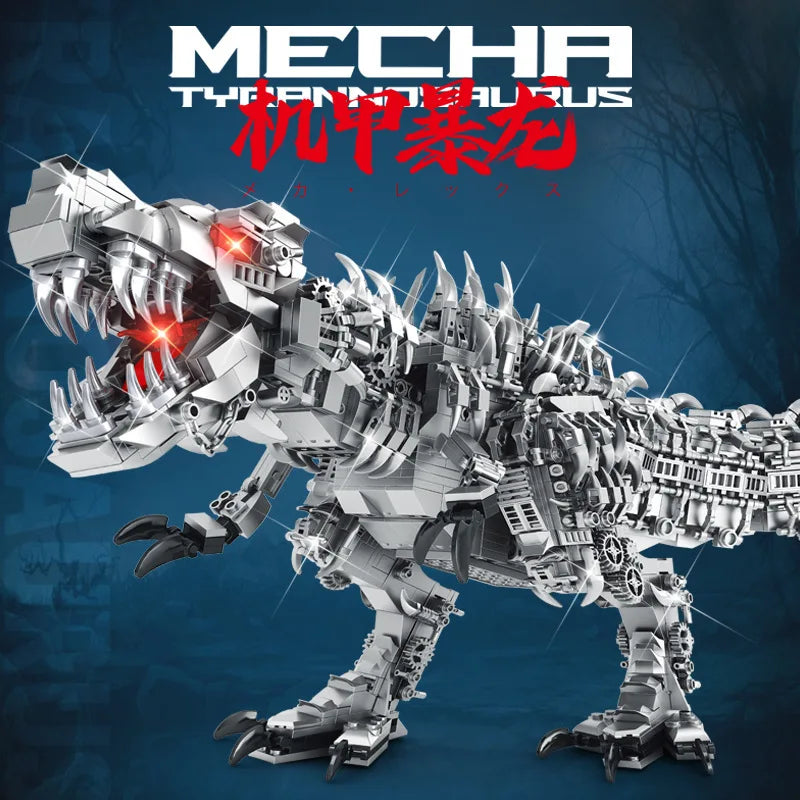 Jurassic World Articulated Mechanical T-Rex Building Blocks, Dinosaur Model Ornament, Kids Toy Gift