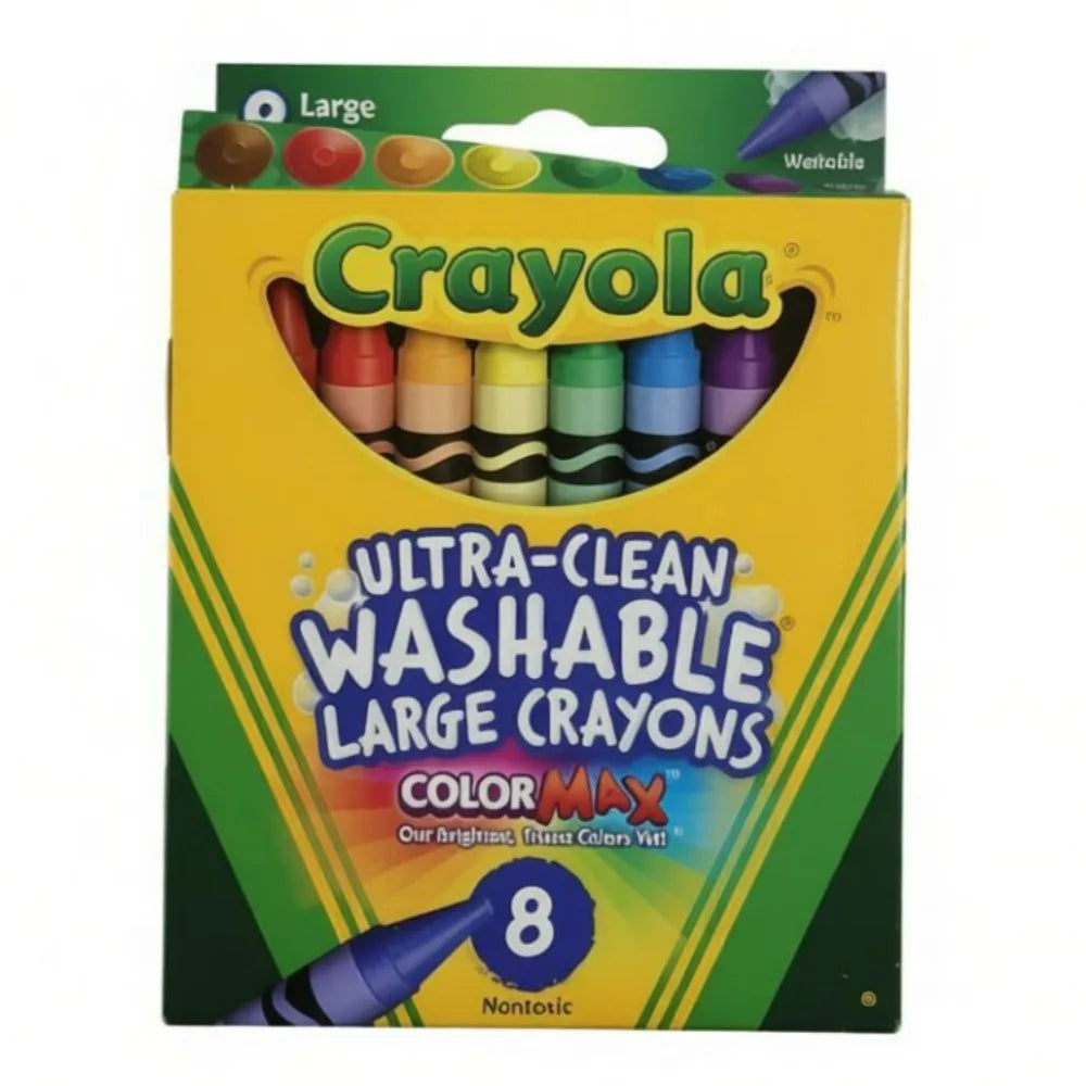 Crayola Ultra Clean Large Washable Crayons, School Supplies, 8 Count 52-3280