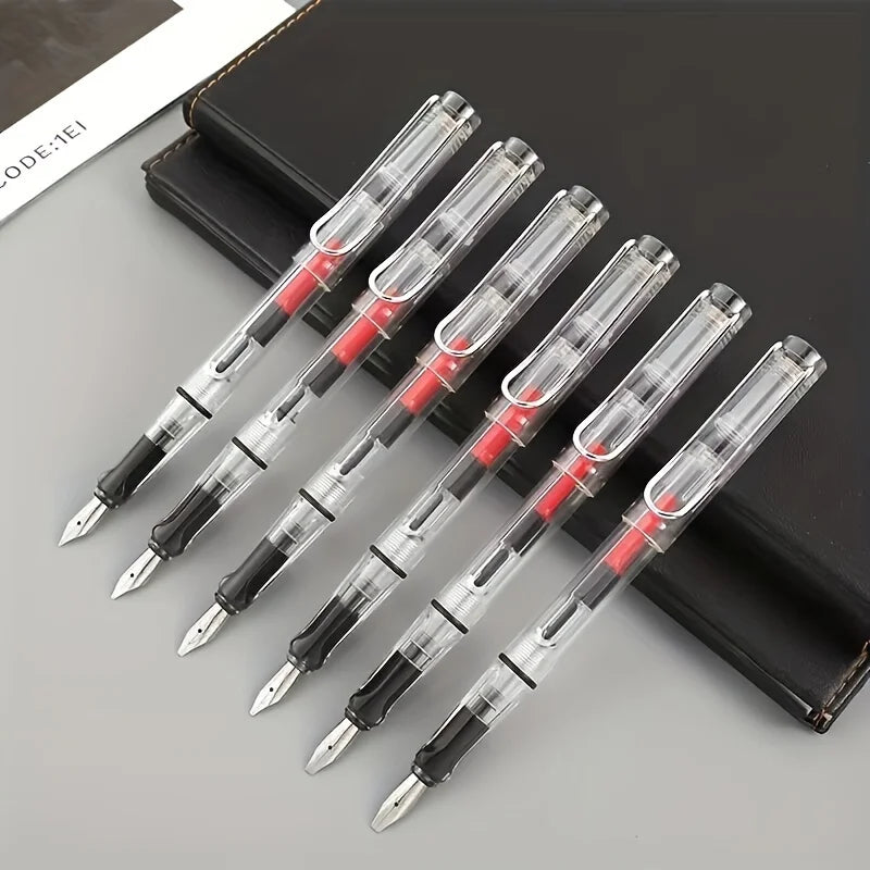 6pcs Calligraphy Parallel Pen Art Flat Tip Tibetan Arabic Fountain Pen Writing Pen For Gothic Letter Caligraphy Stationery& Ink