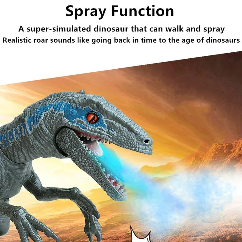 Remote Control Animal Robot High Simulation Spray Walking Sound Singing Dancing Multi- Function RC Dinosaur Spray Dinosaur