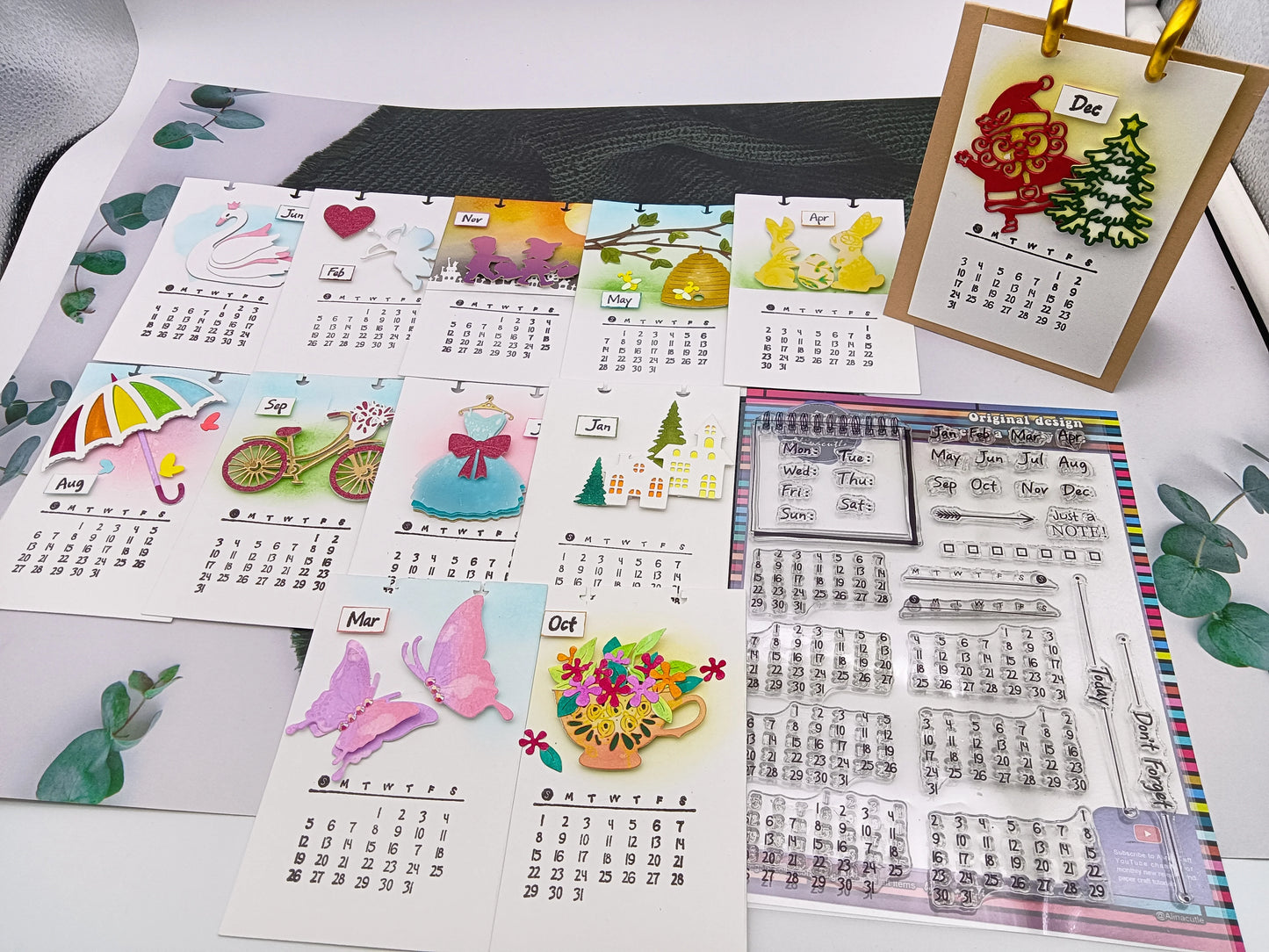 Alinacutle CLEAR STAMPS Calendar Journal Deco Scrapbooking Card Album Paper Craft Rubber Transparent Silicon Clear Stamp