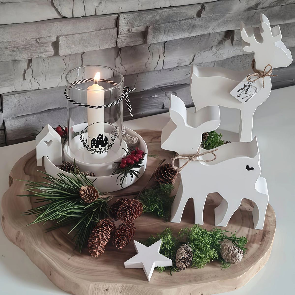 Christmas Decoration Silicone Molds 2pcs - Reindeer Ornament for Resin and Cement Crafts