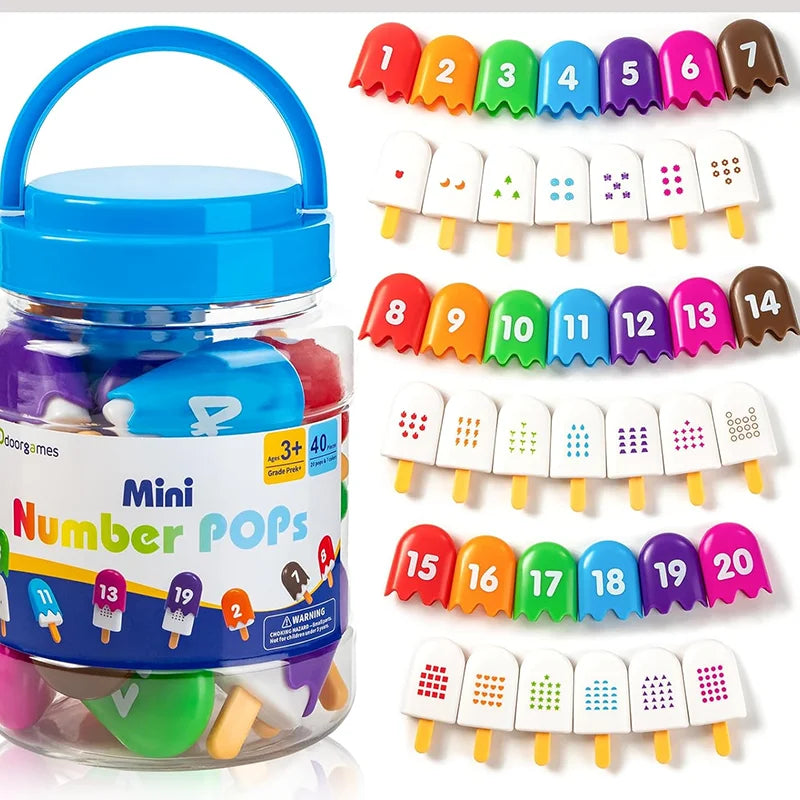Kid Ice Cream Number Matching Game Montessori Parish Toy Digit Counting Color Cognitive Letter Learn Sensory Educatioal Toy Gift