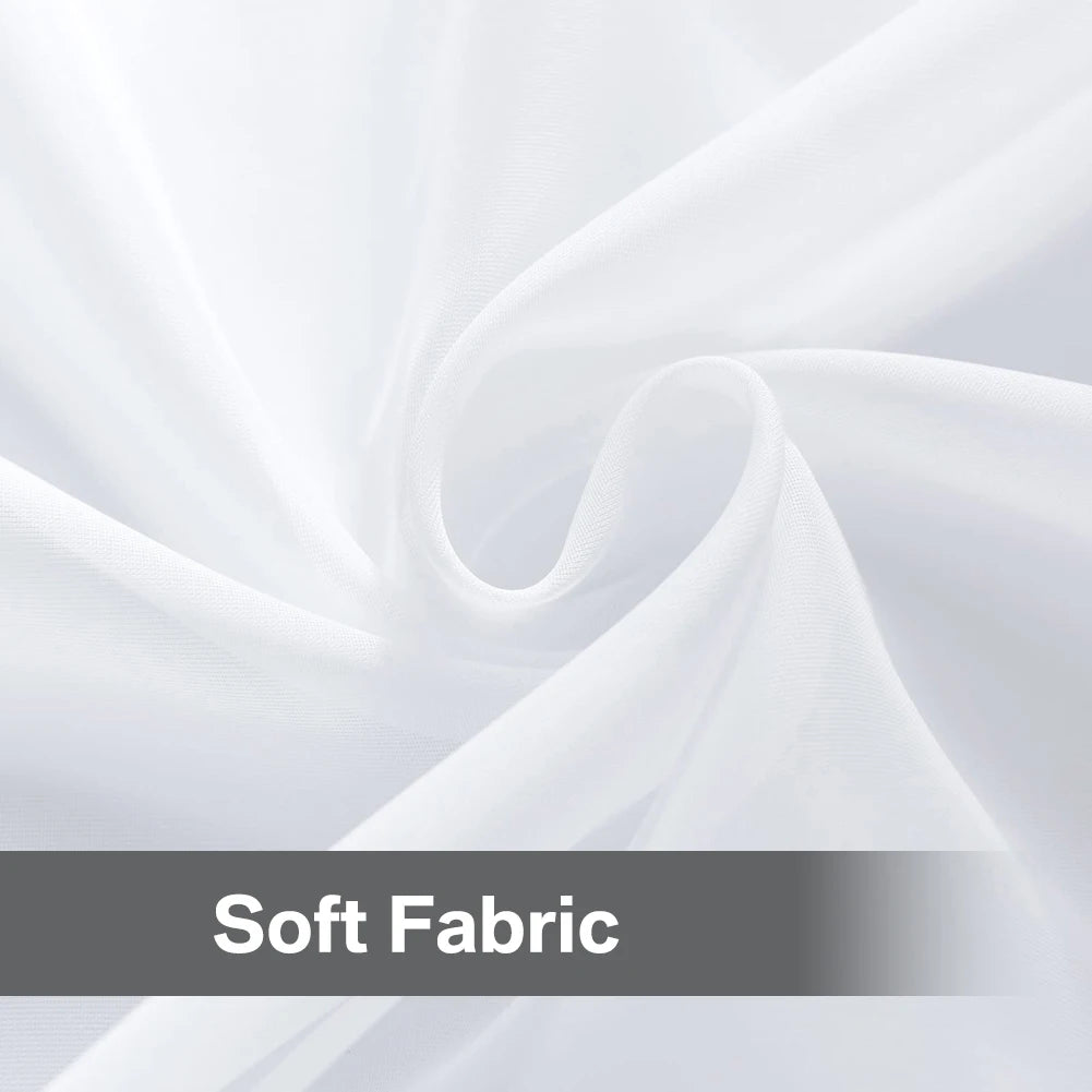 White Sheer Curtains Home Decoration Grommet/Rod Pocket Semi Tulle Window Treatments for Bedroom/Living Room