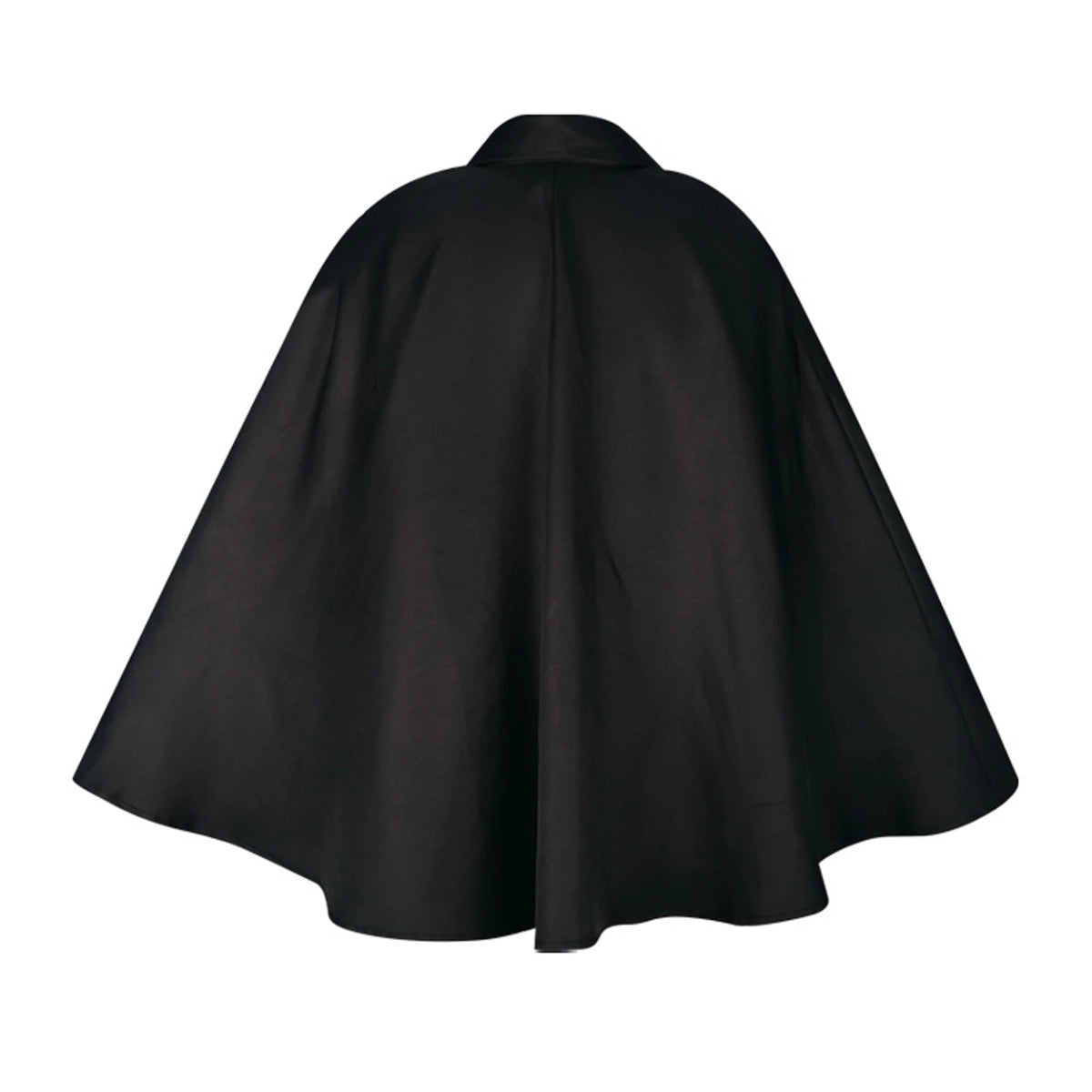 Black Cloak Cape with Collar Medieval Vampire Wizard Costume Halloween Cosplay Outfit for Adults