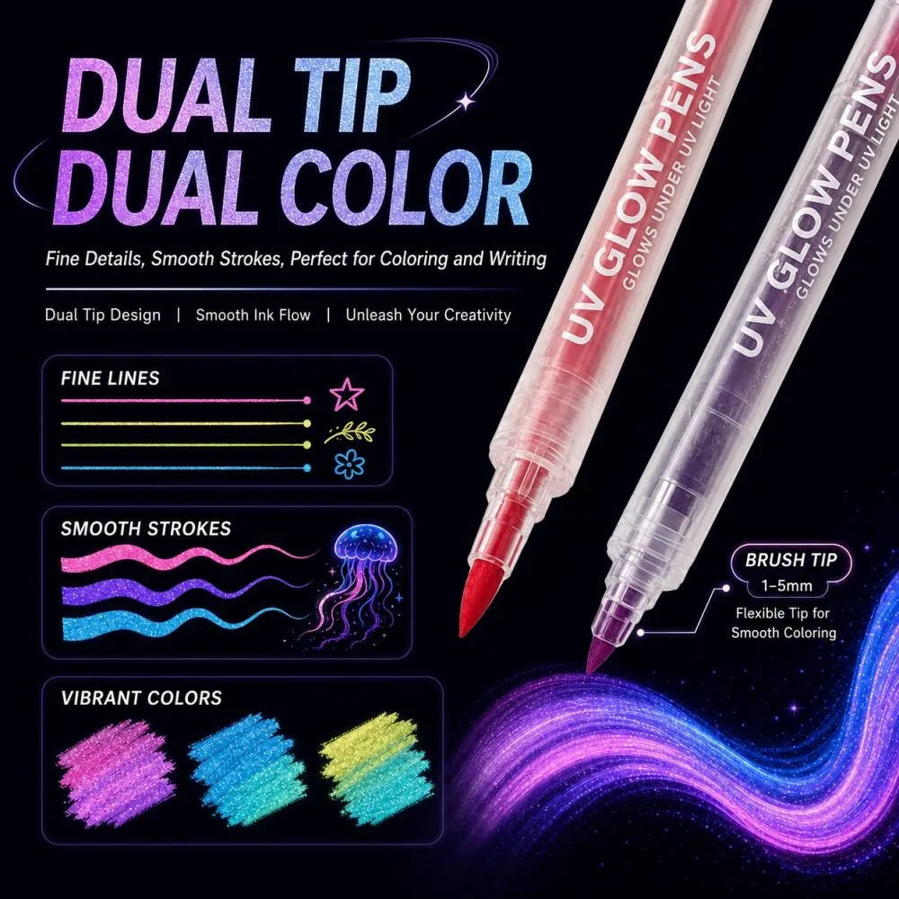 6-9 Pcs Neon UV Fluorescent Acrylic Paint Pens Markers Glow in the Dark DIY Luminous Marker Pen Art Supplies Various Materials