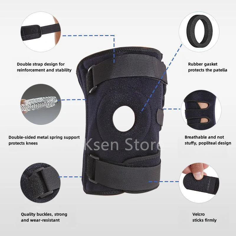 XL-6XL Double Straps Knee Brace with Rubber Washer Spring Support Plus Size, Oversized Meniscus Tear Joint Pain Injury Recovery