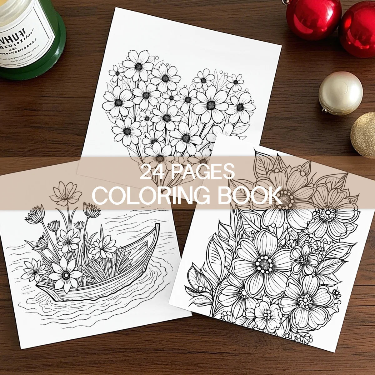 Relaxing Flowers Coloring Book for Adult Relieve Stress Kill Time DIY Painting Drawing Book Painting Kids Educational Toys