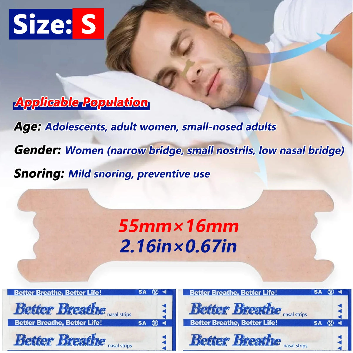Breathing Nasal Strips Snoring Anti Snoring Strips Easier Better Breathe Health Care Right Way Stop Sleeping Well 20/50/100pcs