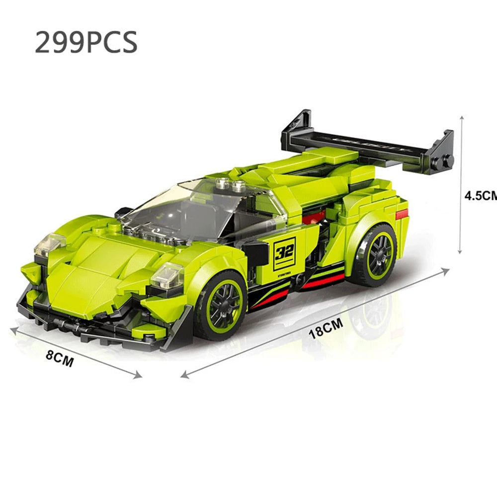 City Technical Speed Racing Car MOC Building Blocks Sports Race Vehicle Model Educational Assembly Bricks Toys for men Christmas