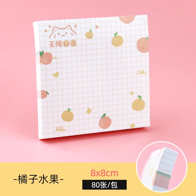 80 Sheets Per Pack Fruit Sticky Note ToDo List Record Journal Decorative Memo Practical Stationery Sticker