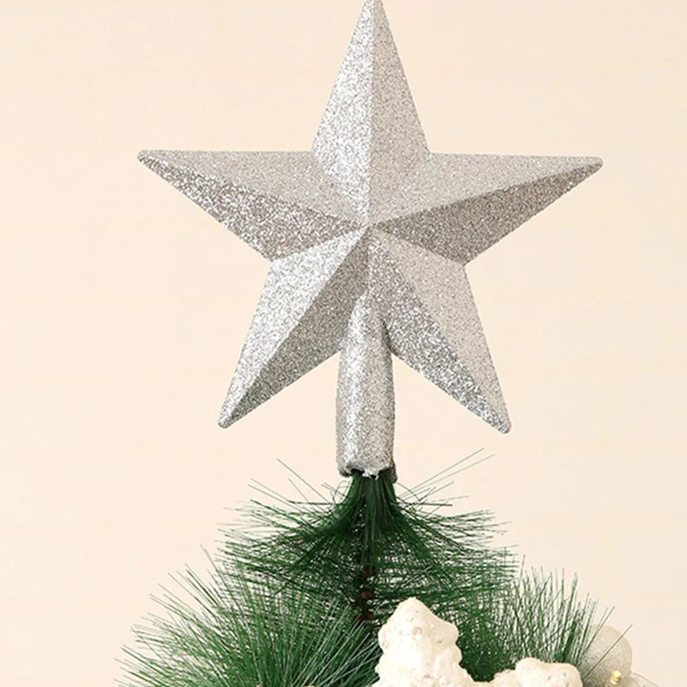 4Pcs Christmas Tree Topper Star-Shaped Treetop Decoration Xmas Tree Decor Party Decor Prop Five-Pointed Star Ornament