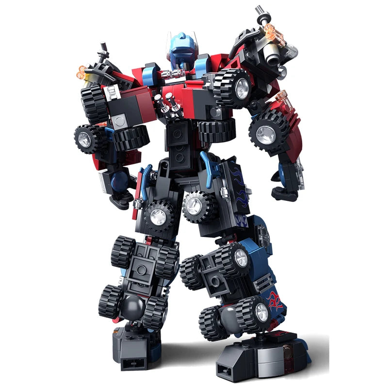 1013Pcs Mech Warrior Building Blocks Set, Truck Transformed Robot Model Kit, G1 Robot Hero, STEM Toy Gift for Boys Girls Adults
