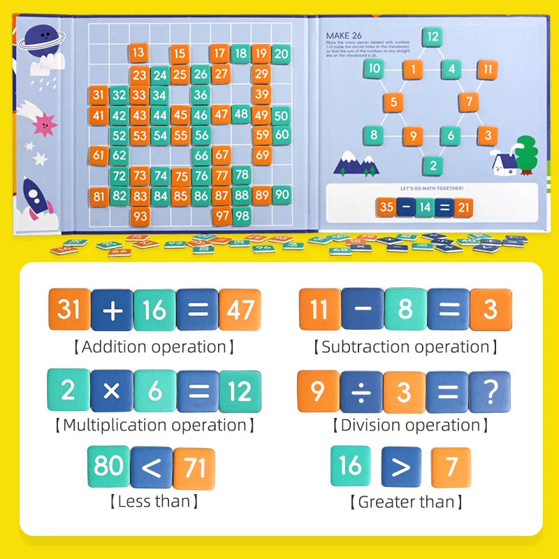 Magnetic Number Stickers Montessori Math Learning Games Digital Intellectual Development Toys for Toddler Education Teach Aids