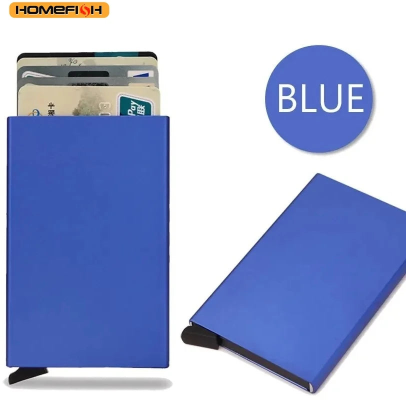 HOMEFISH Pop-up Metal Card Holder, Lightweight Portable Wallet, Fashion Mini Coin Purse for Men and Women