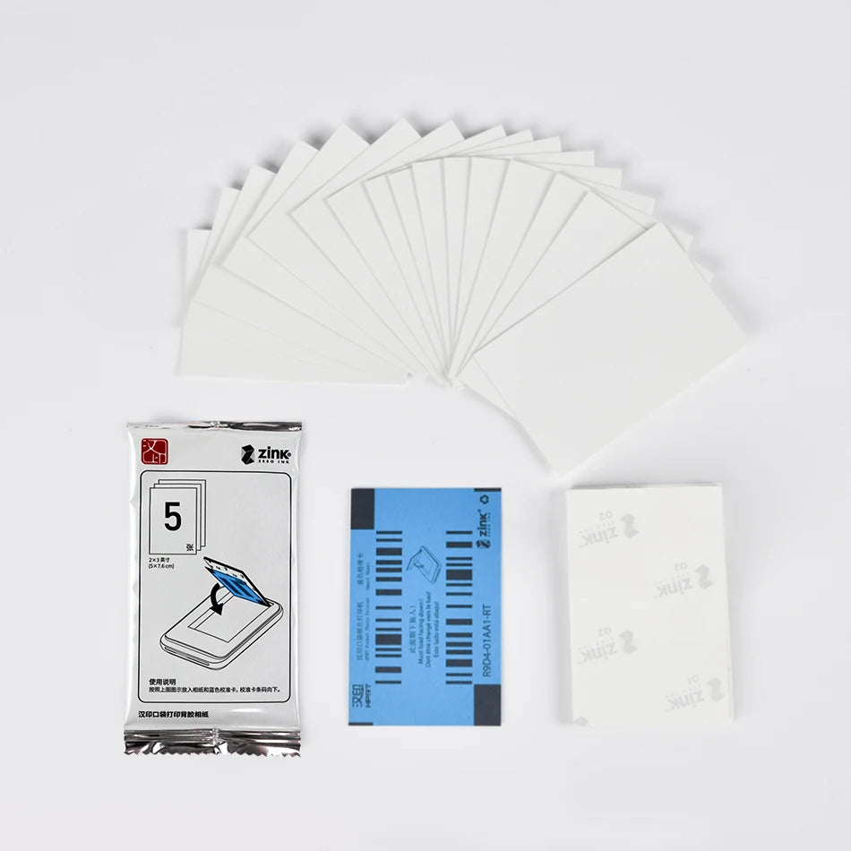 20pcs Zink Color Photo Paper 2x3 Inch Sticky-Backed Thermal Transfer Photo Paper For HPRT MT53 Pocket Photo Printer