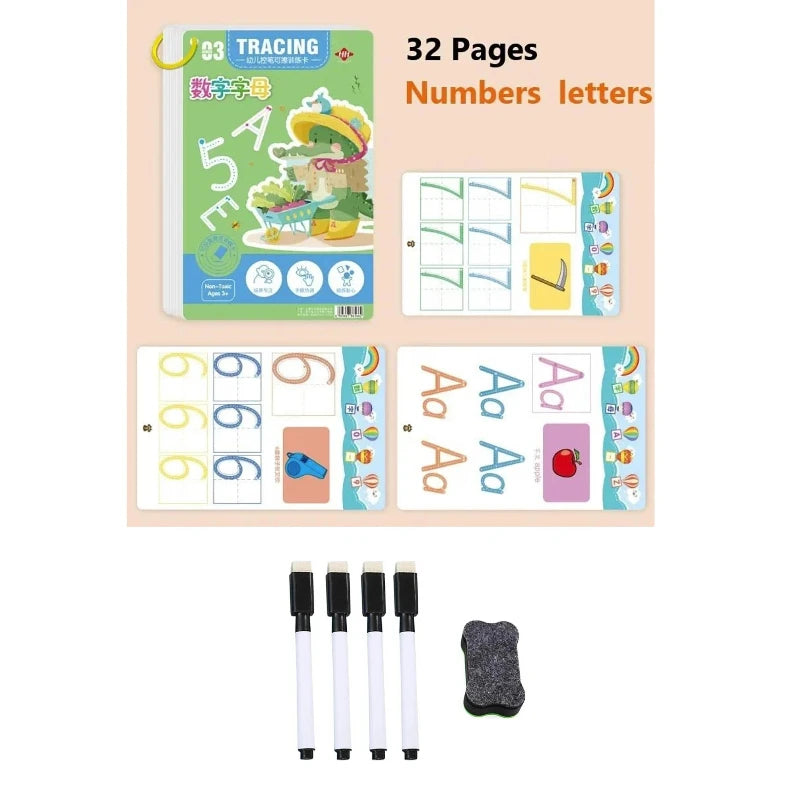 Magical Tracing Workbook Educational Montessori Books for Children Pen Control Training Reusable Calligraphy Copybook for Kids