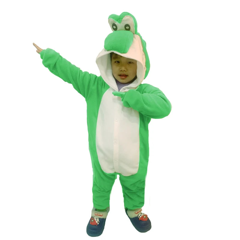 Kids Onesies Yoshi Kigurumi for Children Cartoon Pajamas Animal Cosplay Costume For Halloween Christmas Outfits Boys Homewear