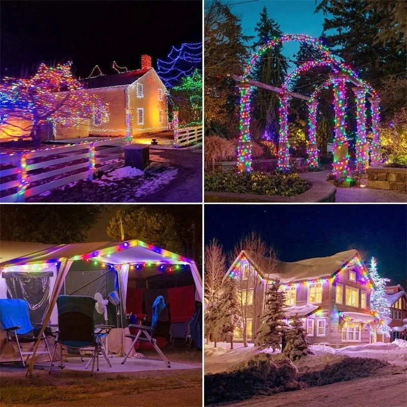 Solar Powered LED Ambient Fairy String Lights Waterproof Outdoor Lighting For Garden Patio Tree Camping Christmas Festive Decor
