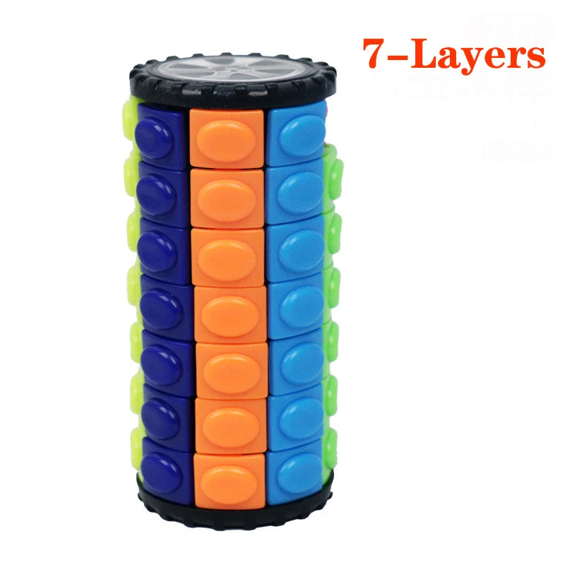 Color 3D Rotating Magic Cube Puzzle Color Tower Stress Relief Novel Magic Cube Children's Puzzle Toy Montessori Toy Gift