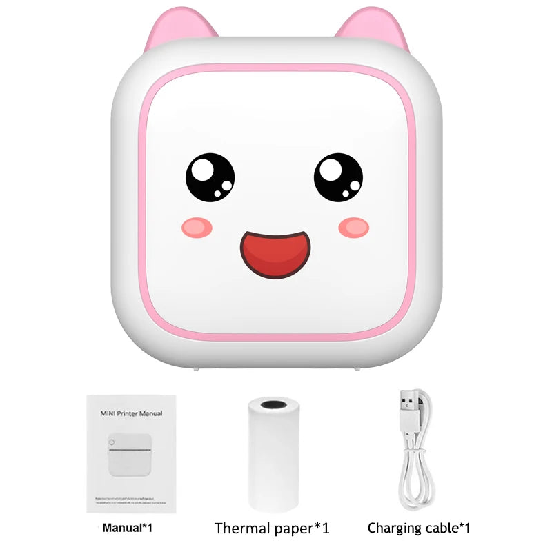 Mini HD Portable Label Thermal Printer Endurance Bluetooth Printer for Student Error Title Note Wrong Pocket Inkless Printing