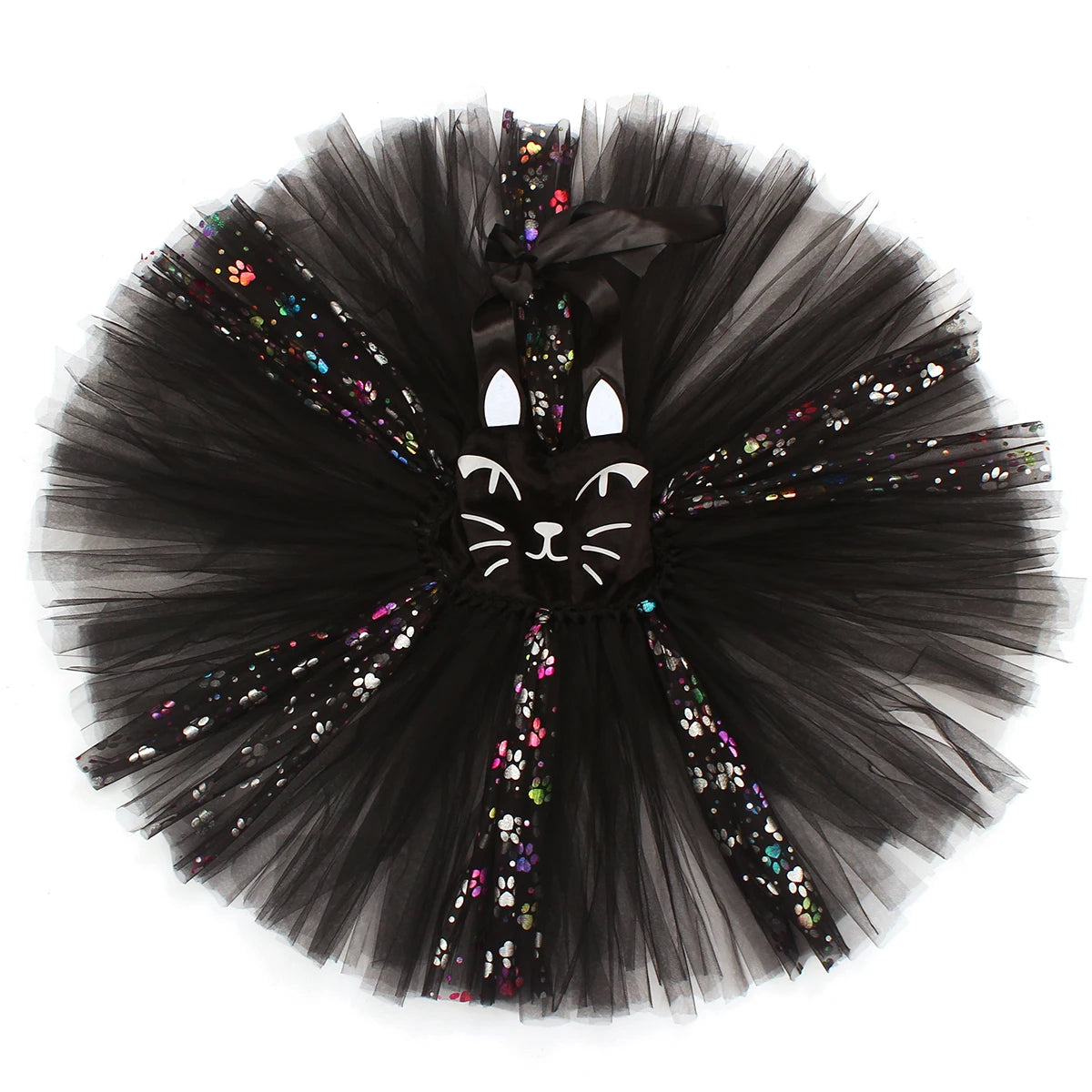 Pink Black Cat Tutu Dress for Baby Girls Halloween Dress up Costume Kids Animal Kitty Birthday Outfit with Ears Ears Bowtie Tail