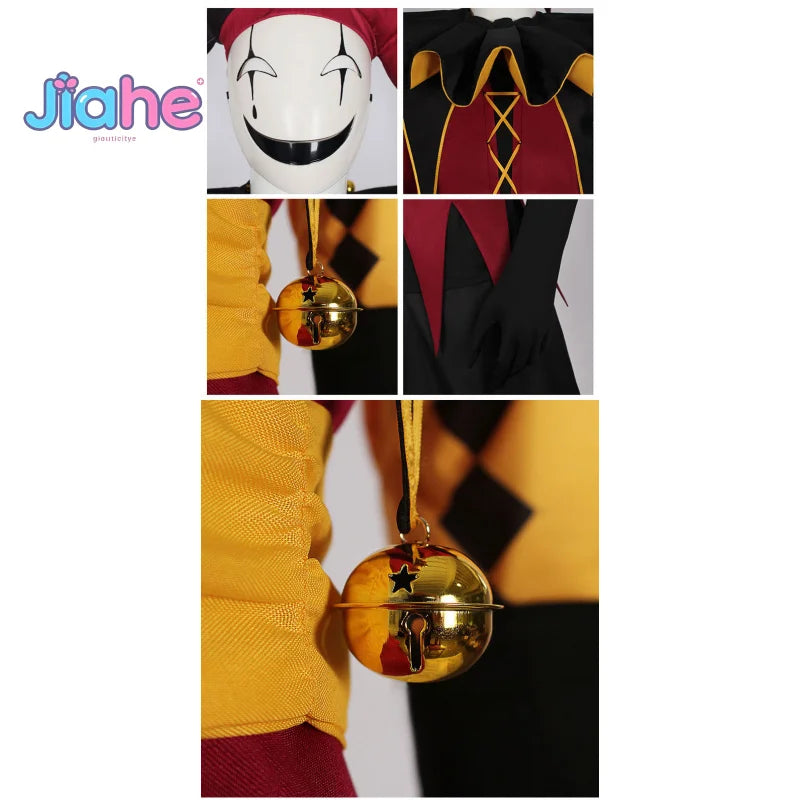 Game Pierrot Cosplay joker Costumes COS Circus Role Play Clown Uniform Halloween Carnival Party Outfit For Men Woman