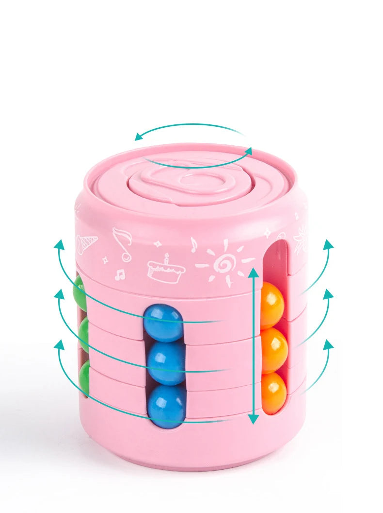 Magic Rotating Beans Puzzle Cube Game Adult Fingertips Fidget Decompression Game Montessori Educational Toys Children Gift