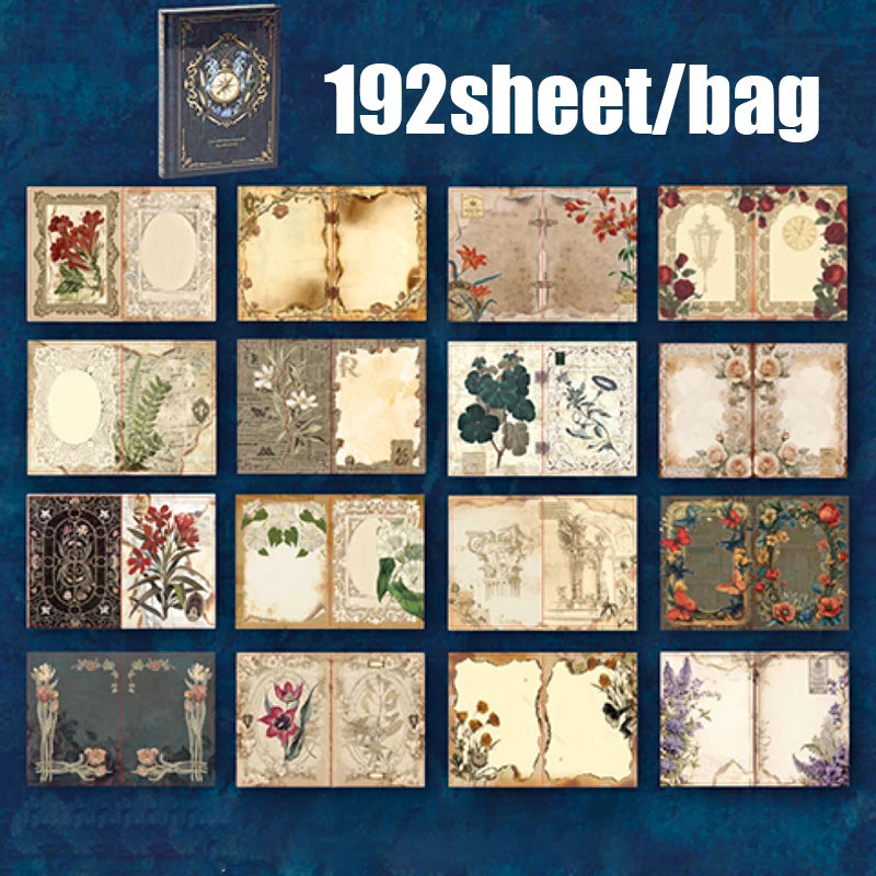 Mr.Paper 1 Book Vintage Style Notebook Set Gold Foil Writing Pad For Journaling Note Taking Retro Stationery Paper Sheets