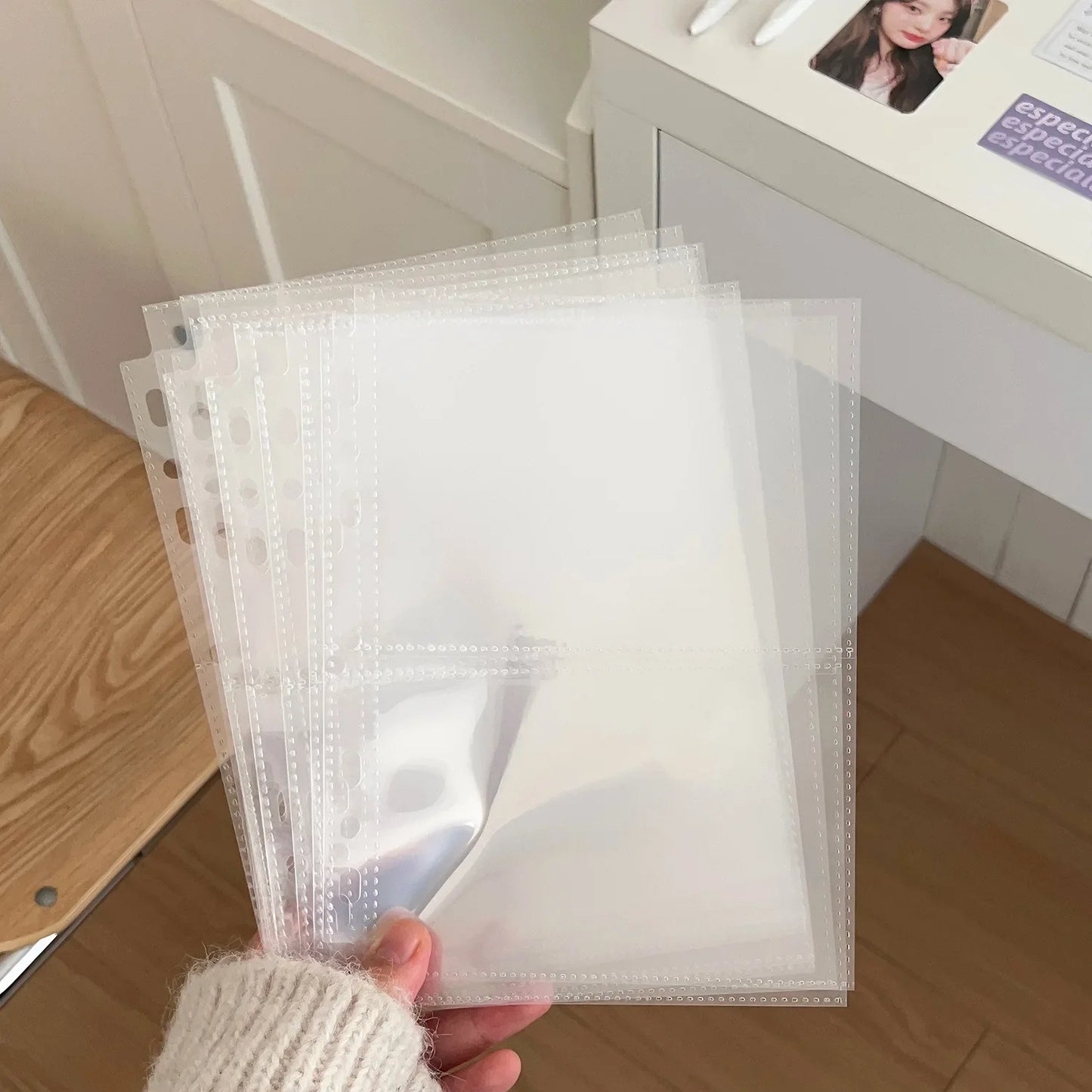 A5 7Holes Transparent File Holder Notebook Loose Leaf DIY Document Bag Binder Rings PVC Storage Binding Folder