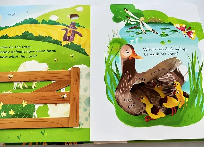 Usborne Peep Inside The Farm 3D Flap Montessori English Books for Kids Reading Natural Knowledge Picture Book