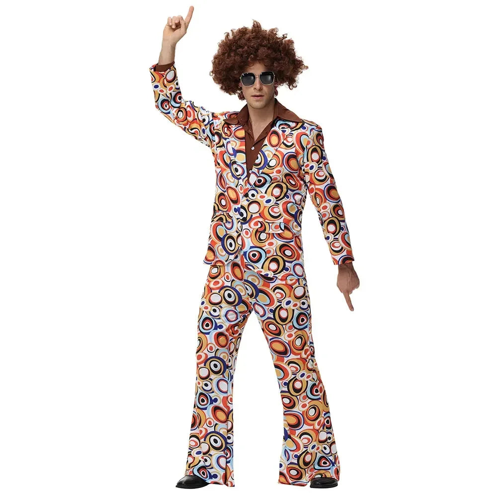 Foute Party Heren Men Women Retro 70s 80s Hippie Costume Disco Rock Hip-Hop for Cosplay Couples Purim Halloween Fantasia DressUp