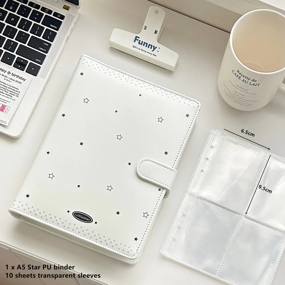 MINKYS Original Design Starrry Star PU A5 Kpop Photocard Binder Collect Book Idol Photo Card Holder Photocards Album