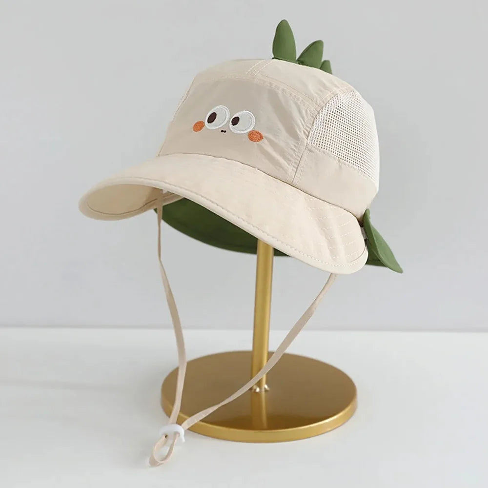 Cute Cartoon Baby Beach Hat with Bear Rabbit Ears Breathable Mesh Sun Visor Cap for Boys & Girls Summer Outdoor Panama Hat