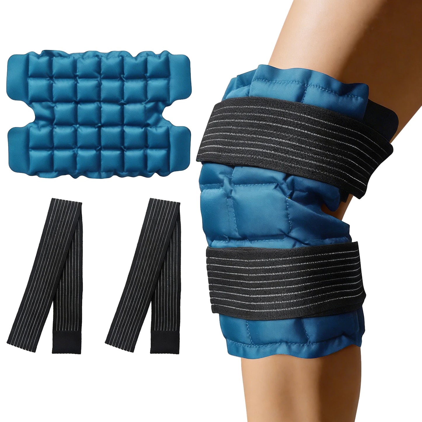 Reusable Self-Absorbing Water Knee Ice Pack Wrap for Injuries - Hot And Cold Compress Heated Sports Knee Pads for Recovery