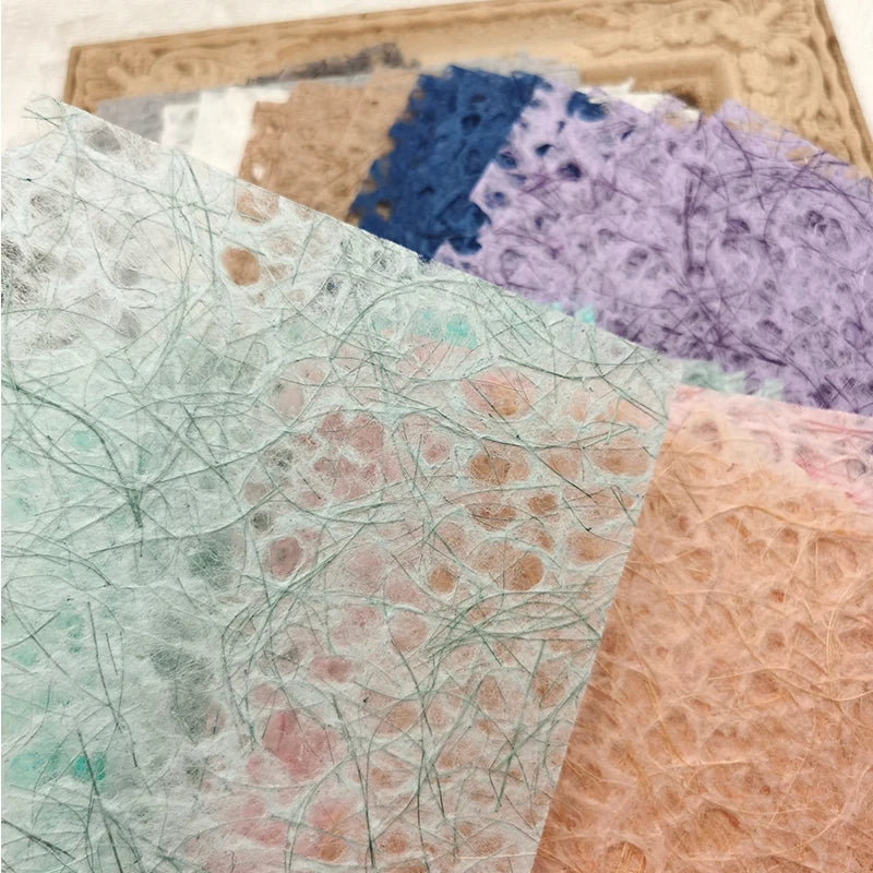 10sheets A5 Waterfall Paper Multi color Hollow Art Creation Hand Ledger Collage Packaging Collection Combination Material