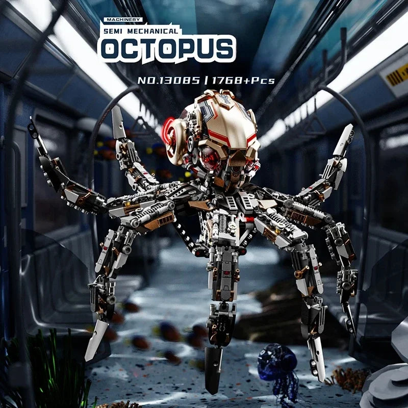 DIY Mechanical Animal Bricks Kit Dragonfly Octopus Whale Eagle Model Creative Technical MOC STEM Educational Toy
