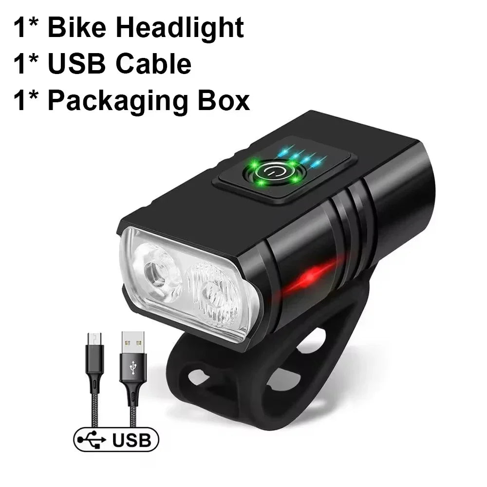 9 LED Bicycle Headlight USB Rechargeable Bike Lamp Super Bright Handlebar Lights Outdoor Waterproof Cycling Front Light