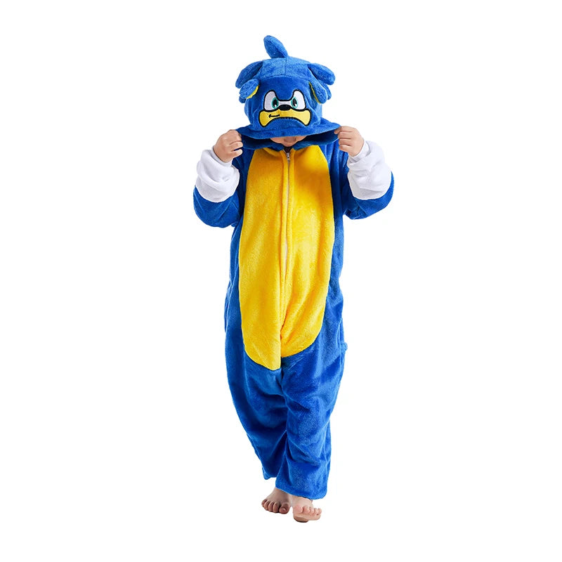Kigurumi Kids Sonic Animal Cartoon Pajamas Children Sleepwear Girls Boys Onesies Cosplay Costumes For Christmas Halloween Party