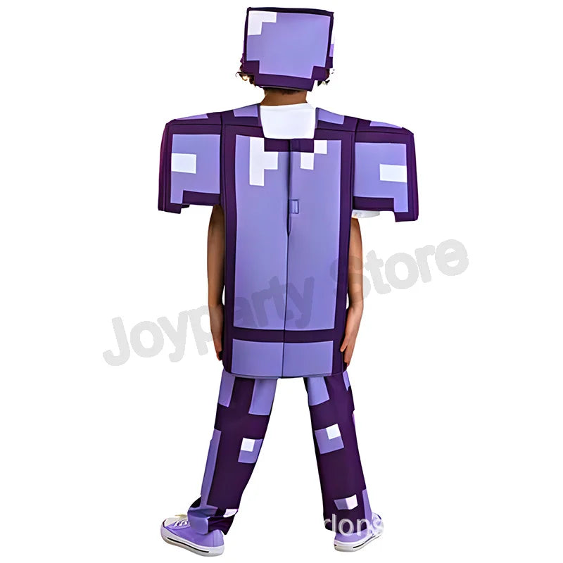 Kids Cosplay Boys Girls Diamond My Cos World Cosplay Costume Toys Enchanted Diamond Armor Outfit Steve Costume Halloween