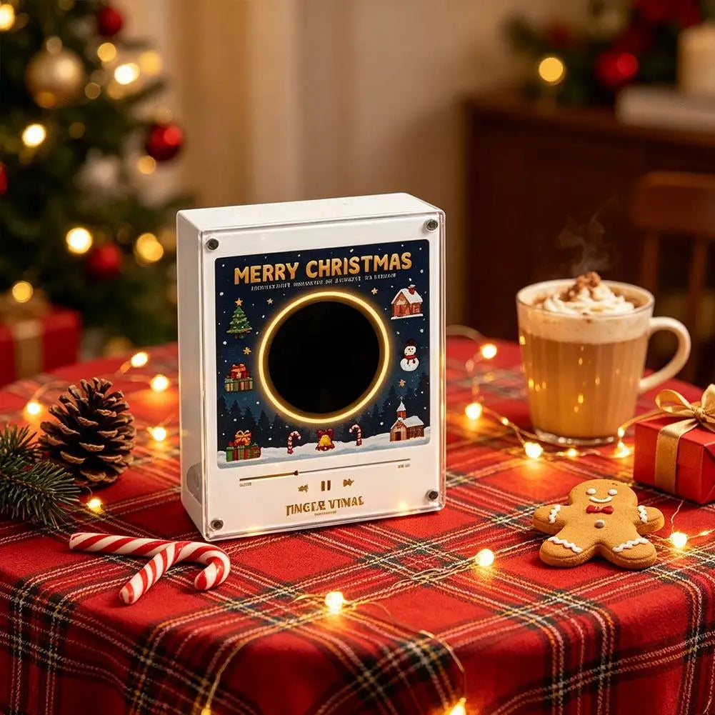 Magnetic NFC Sensing Fridge Music Box Programmable Recorder LED Night Light Vinyl Style Refrigerator Decoration Holiday Gift