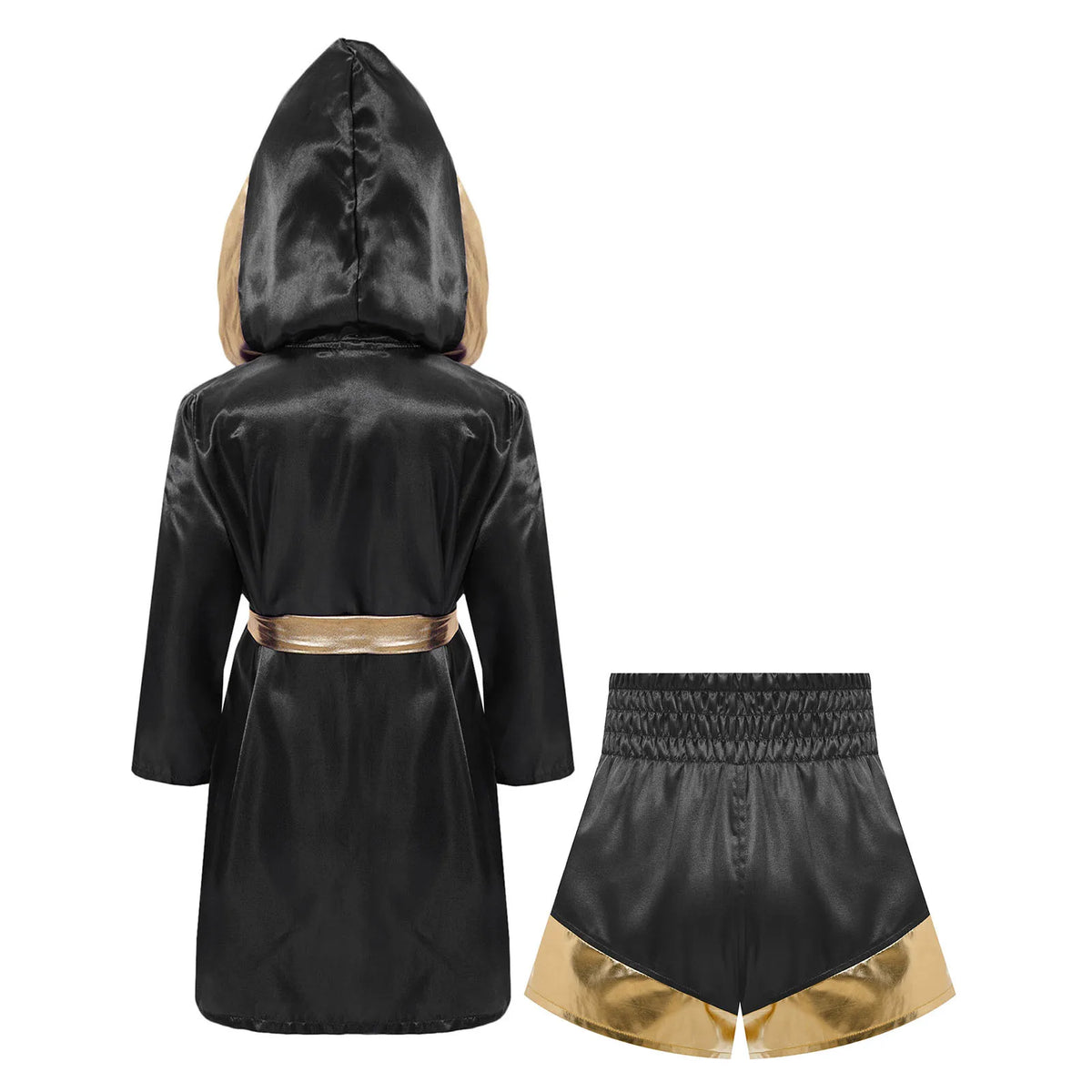 Kids Boys Boxing Costume Halloween Boxers Cosplay Costume 2 Piece Boxing Robe And Muay Thai Shorts Set Boxing Themed Outfits