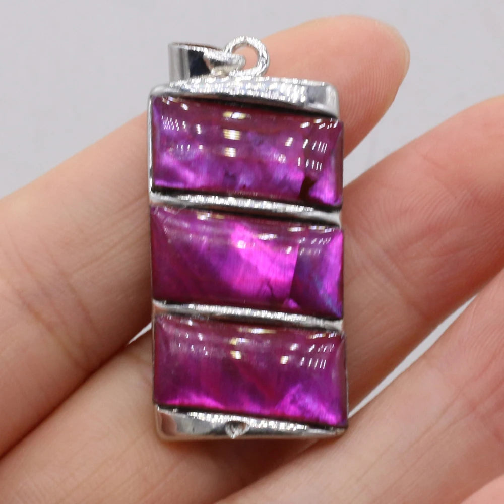 Hot Sale Natural Shell Pendant Mother Of Pearl Rectangle Pendant For Jewelry Making DIY Necklace Bracelet Accessory
