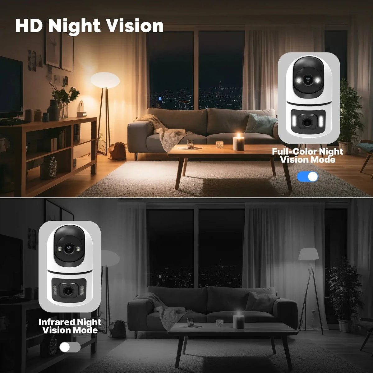 8MP Wifi Surveillance Camera Dual Lens Wireless Security PTZ IP Camera Two-Way Audio Onvif 10X Zoom Security Monitor CCTV YOOSEE