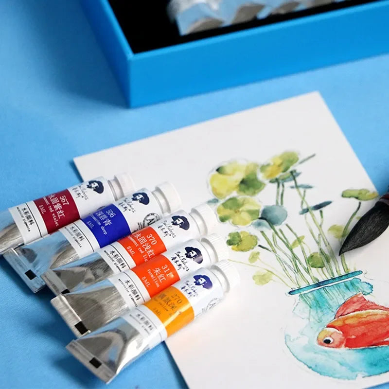 Paul Rubens 5ml 18/24/36 Colors Watercolor Paints Tube Set Water Color Paint Pigment for Beginner Drawing Art Supplies