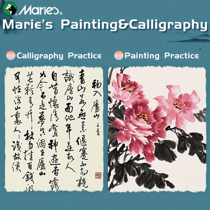 90 Sheets Marie's Rice Paper (Raw) for Sumi & Chinese Painting,Soft Sheng Xuan Paper for Ink Drawing,Writing,Watercolors