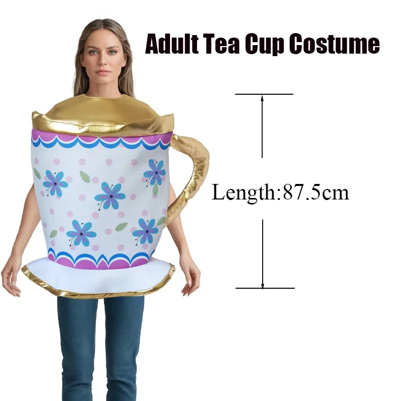 Adult Unisex Funny Couple Beauty Beast Roleplay Outfit Lumiere Adults Candelabra Halloween Fancy Dress Women Mrs Potts Costumes
