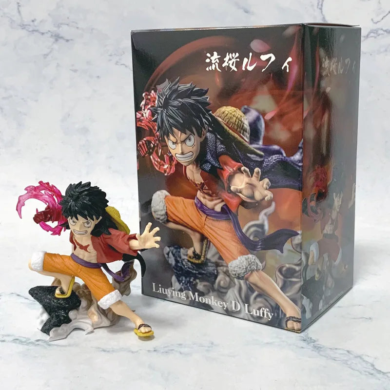 10cm One Piece Luffy Figures Monkey D. Luffy Flowing Cherry Action Figures PVC Anime Collection Model Doll Toy Kid Birthday Gift